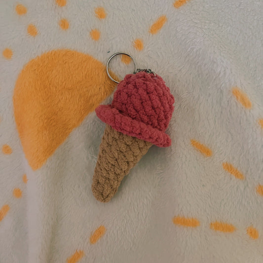 Strawberry Ice Cream Keychain