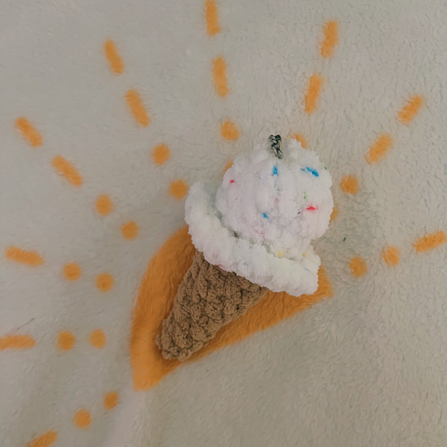 Vanilla Sprinkle Ice Cream Keychain