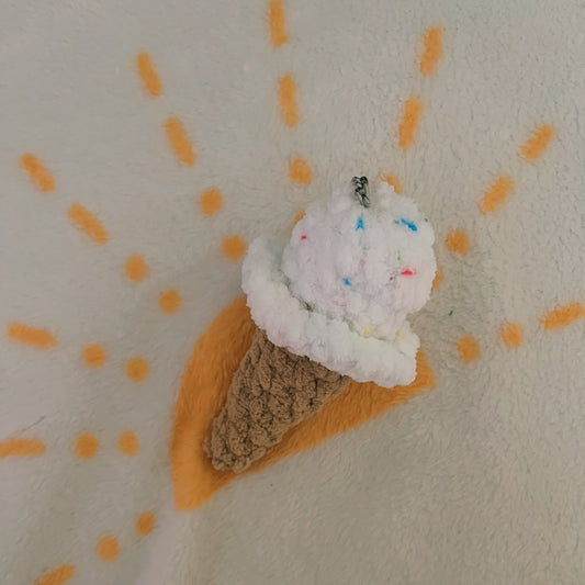 Vanilla Sprinkle Ice Cream Keychain
